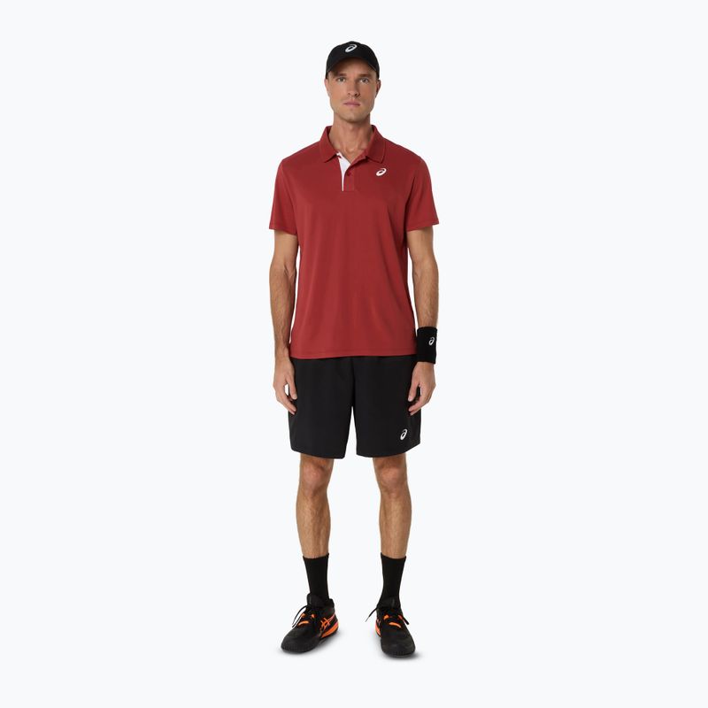 Férfi ASICS Court Polo póló égett piros 2