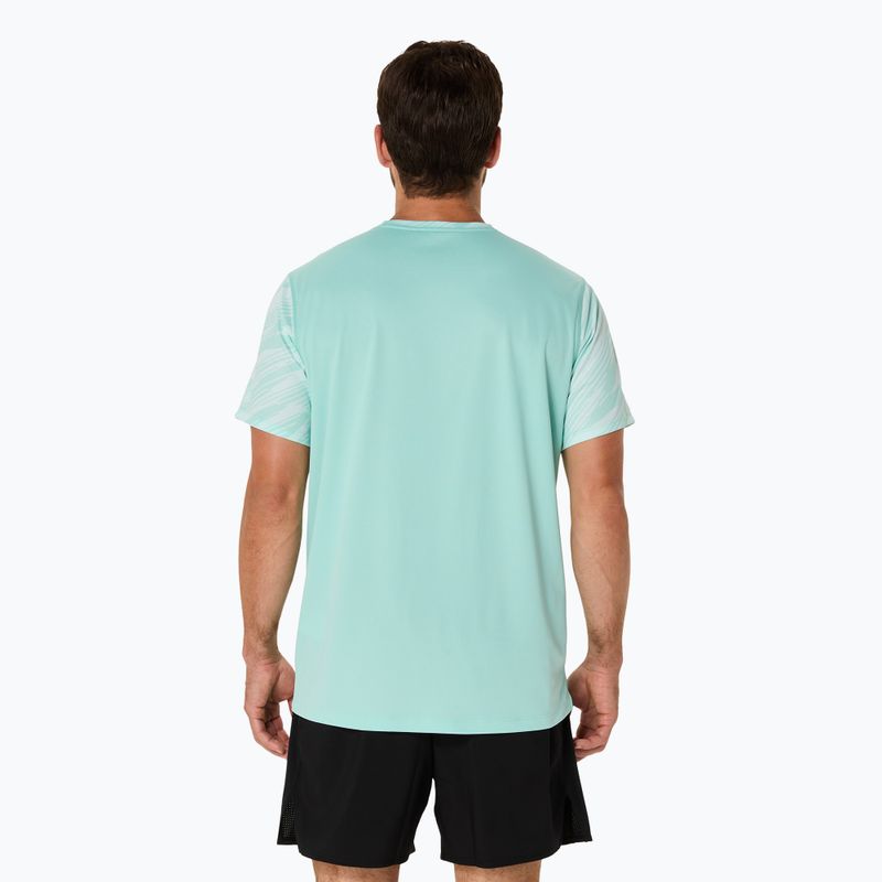 Férfi futópóló ASICS Core All Over Print SS Top oasis green 3