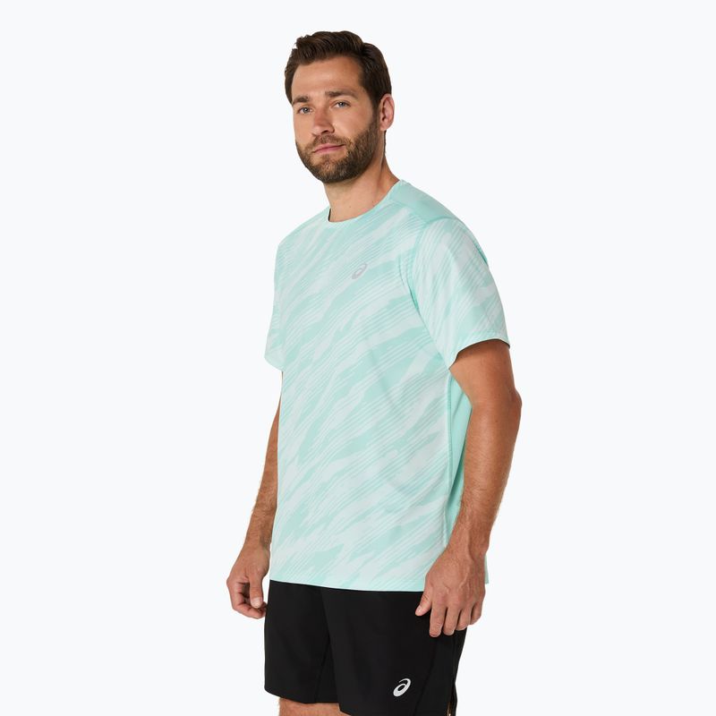 Férfi futópóló ASICS Core All Over Print SS Top oasis green 4