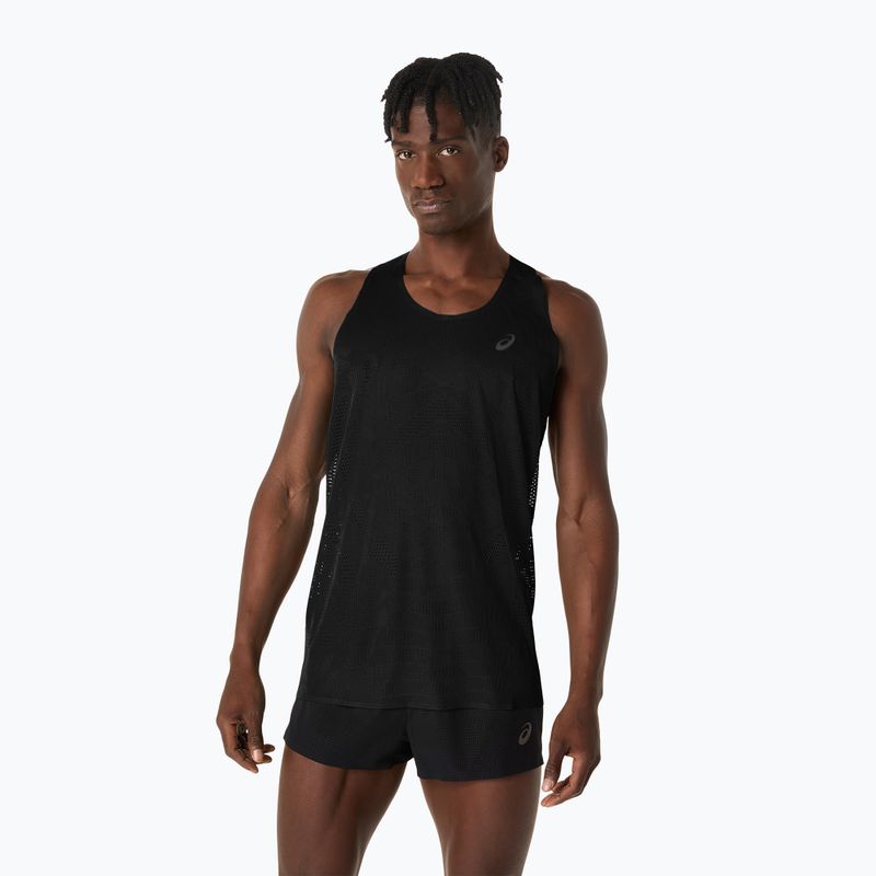Férfi ASICS Metarun Singlet teljesítmény fekete futó felső