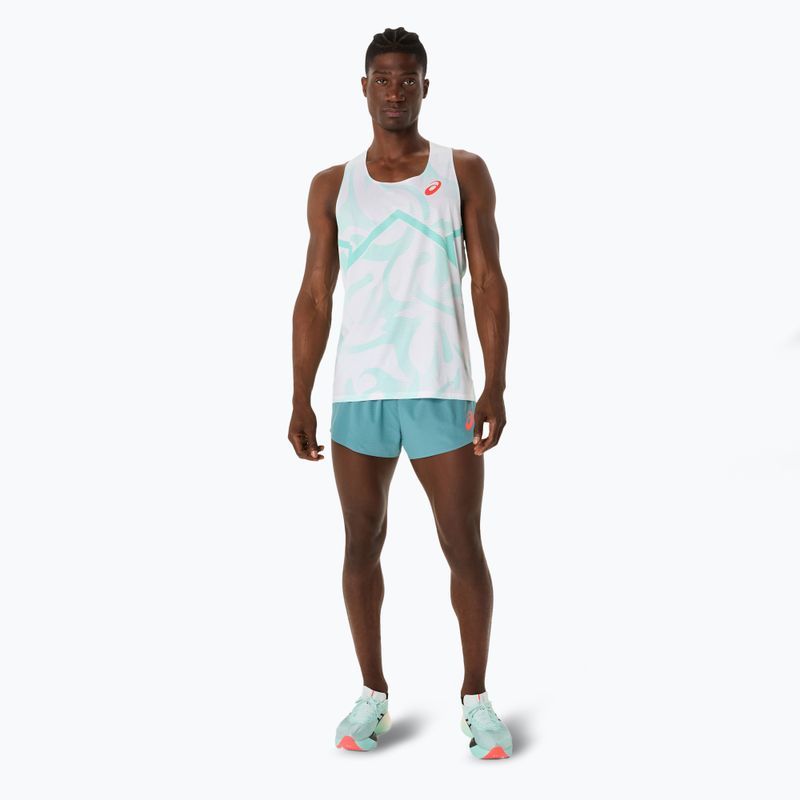 Férfi ASICS Light Knit Singlet nyugtató tengeri futópóló 2