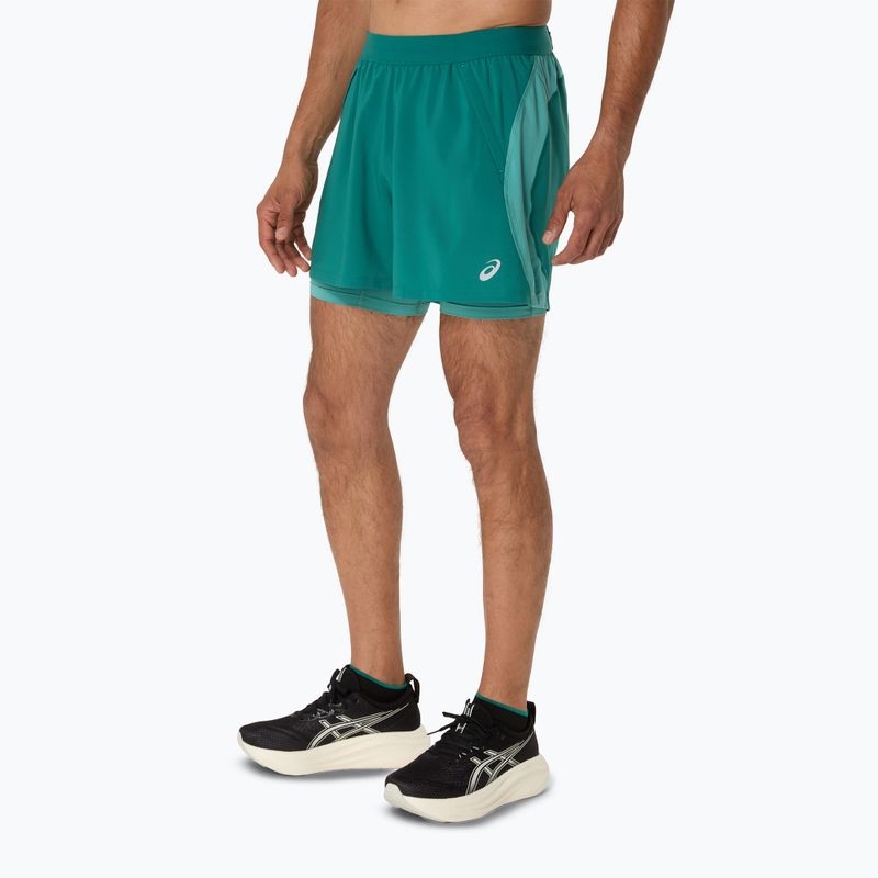ASICS Road 2N1 5IN férfi futónadrág esős tó/világos teal 4