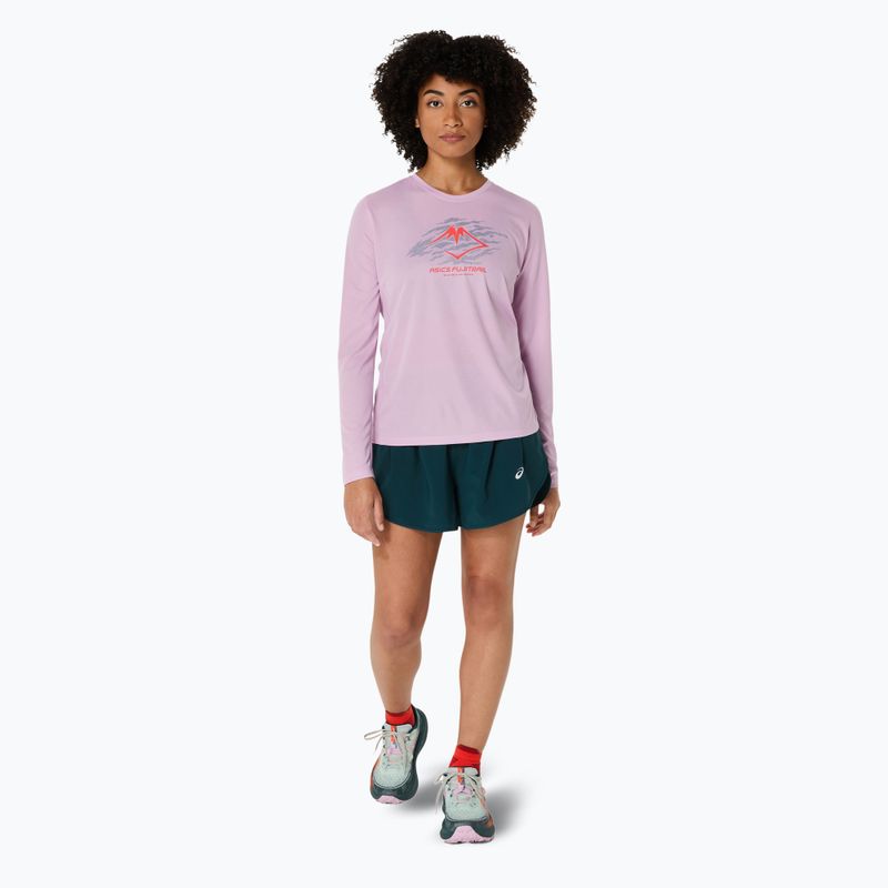 Női hosszú ujjú futófelső ASICS Fujitrail Logo light ube 2