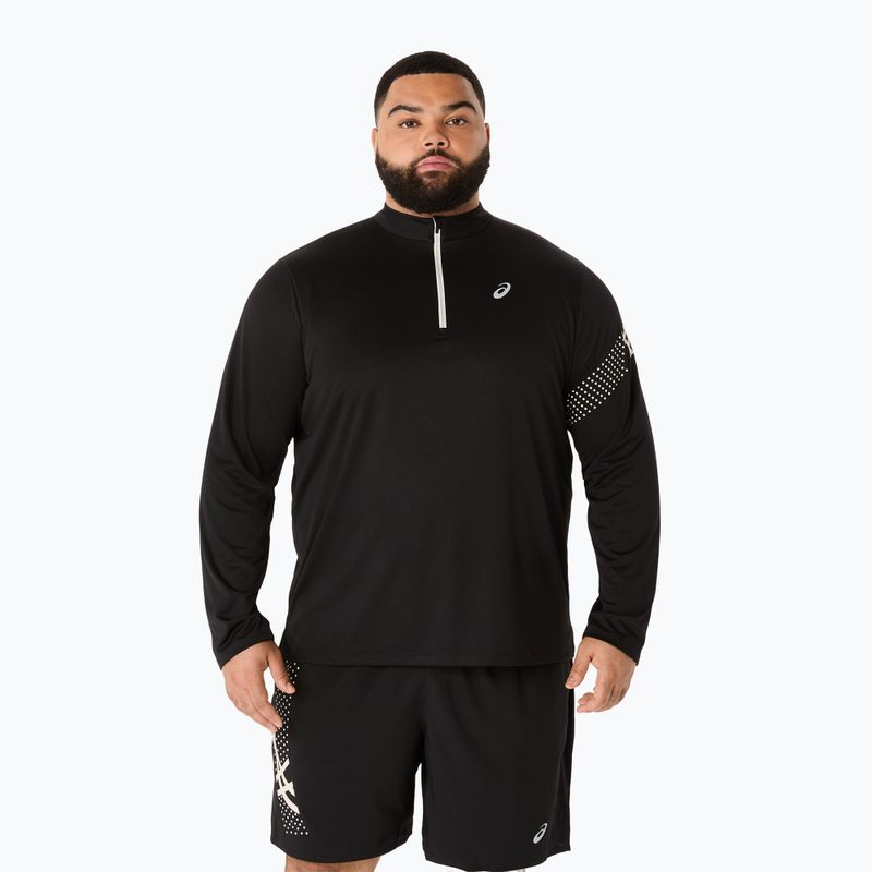 Férfi hosszú ujjú futófelső ASICS Icon LS 1/2 Zip performance black