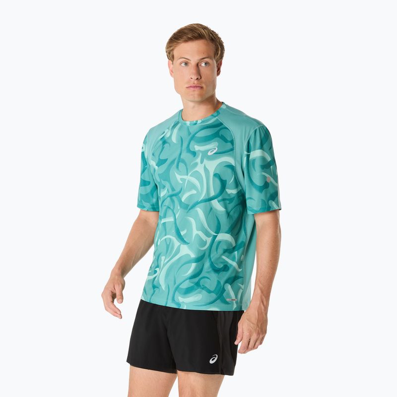 Férfi futópóló ASICS Road Lite-Show light teal 4