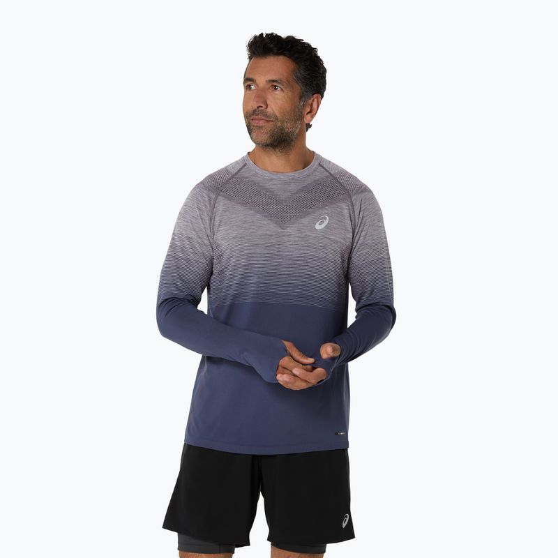Férfi hosszú ujjú futófelső ASICS Seamless lavender grey/indigo fog