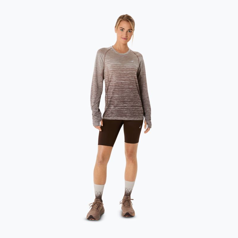 Női hosszú ujjú futófelső ASICS Seamless taupe grey/coffee 2