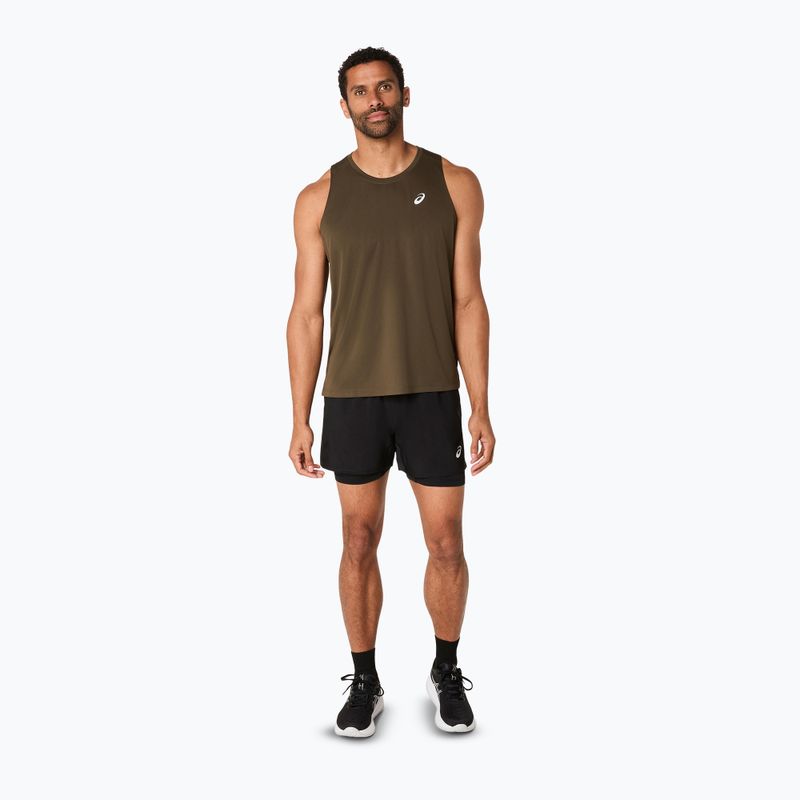 Férfi ASICS Core Singlet barna kő futópóló 2