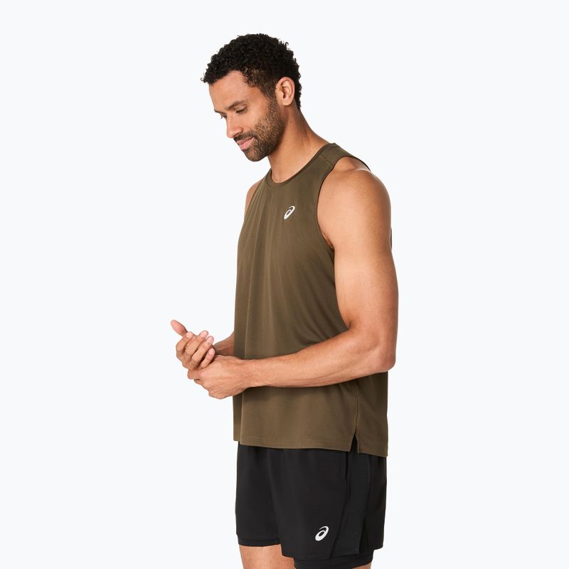 Férfi ASICS Core Singlet barna kő futópóló 4