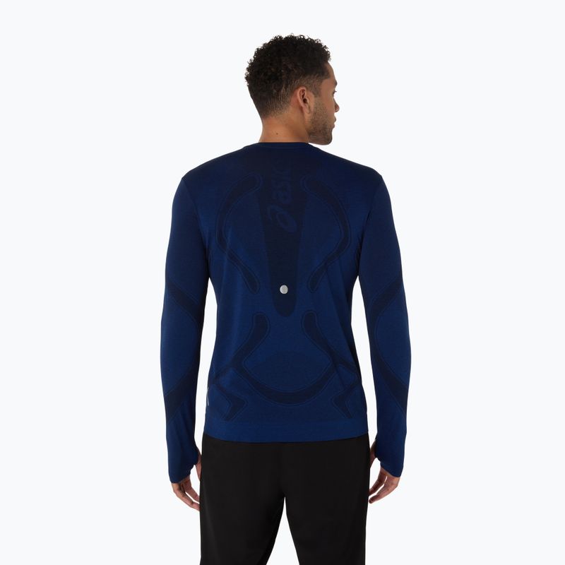 Férfi ASICS Road Seamless LS éjféli hosszú ujjú futócipő 3