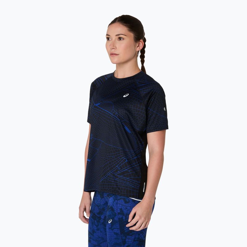 Női ASICS Road Lite-Show SS teljesítményű fekete futópóló 4