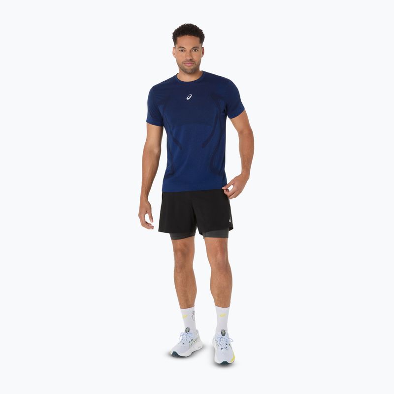 Férfi ASICS Road Seamless futópóló illúzió kék/világító sárga 2