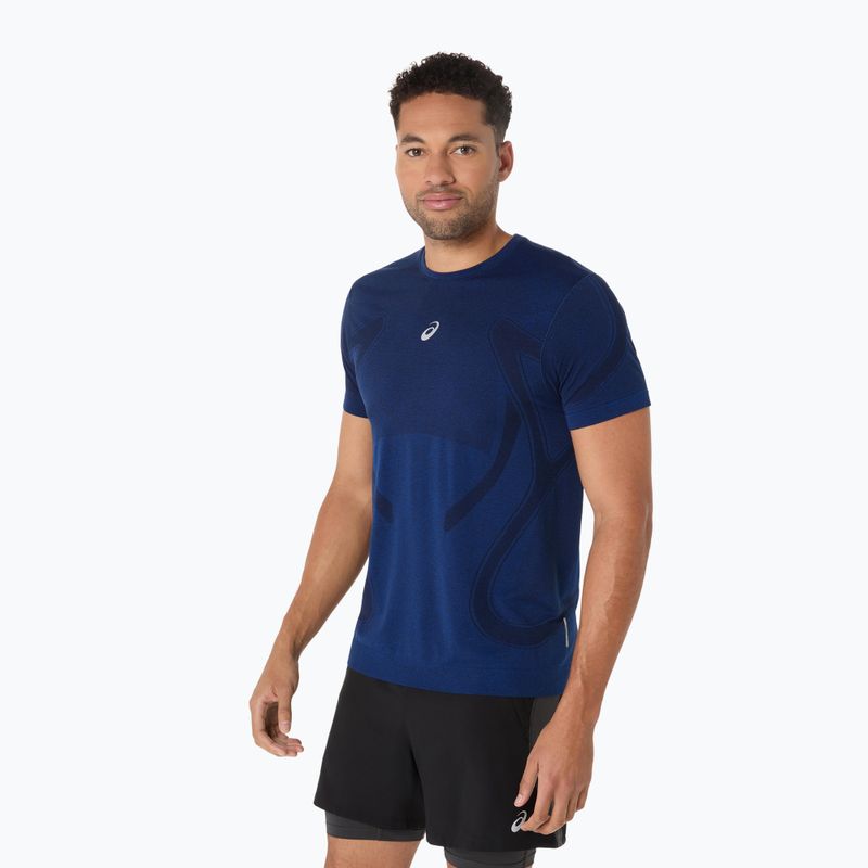 Férfi ASICS Road Seamless futópóló illúzió kék/világító sárga 4