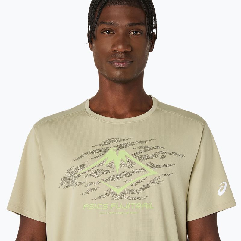 ASICS férfi Fujitrail Logo SS futópóló khaki színben 5