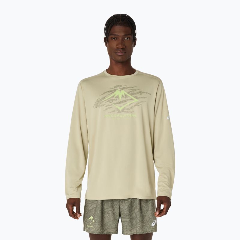 Férfi ASICS Fujitrail Logo LS khaki hosszú ujjú futócipő