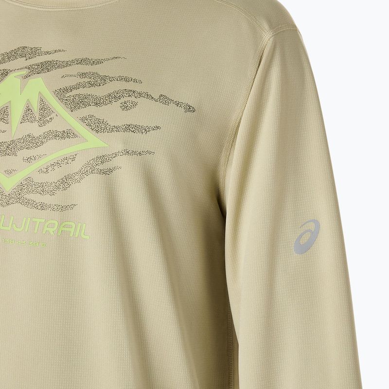 Férfi ASICS Fujitrail Logo LS khaki hosszú ujjú futócipő 6