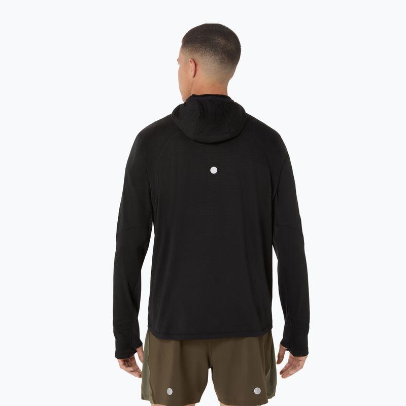 Férfi ASICS Road Winter Hoodie teljesítmény fekete futó melegítőfelső 3