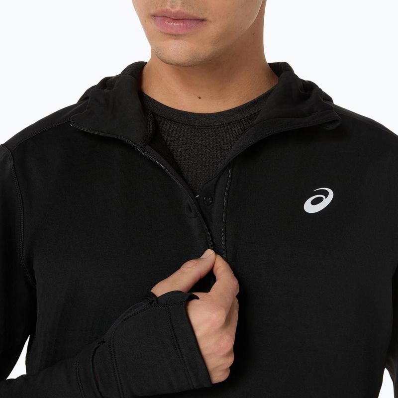 Férfi ASICS Road Winter Hoodie teljesítmény fekete futó melegítőfelső 8
