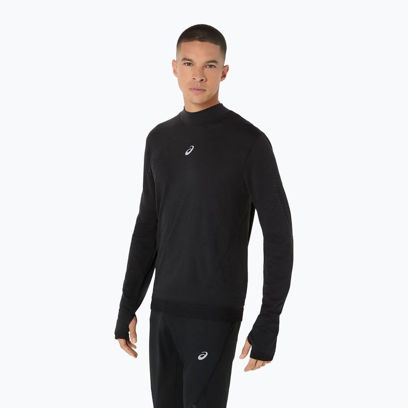 Férfi ASICS Road Winter Seamless teljesítmény fekete hosszú ujjú futócipő 5