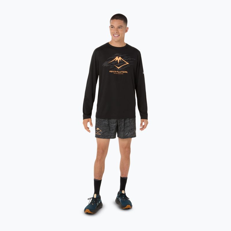 ASICS férfi futó hosszú ujjú Fujitrail logo LS teljesítmény fekete 2