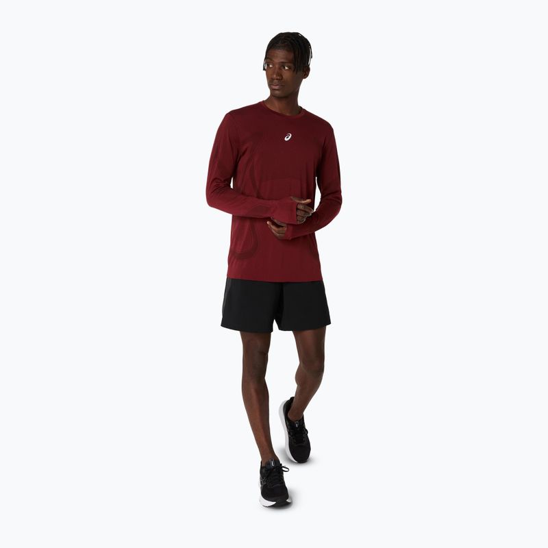Férfi ASICS Road Seamless LS sötétvörös planet futó hosszú ujjú ruha 2