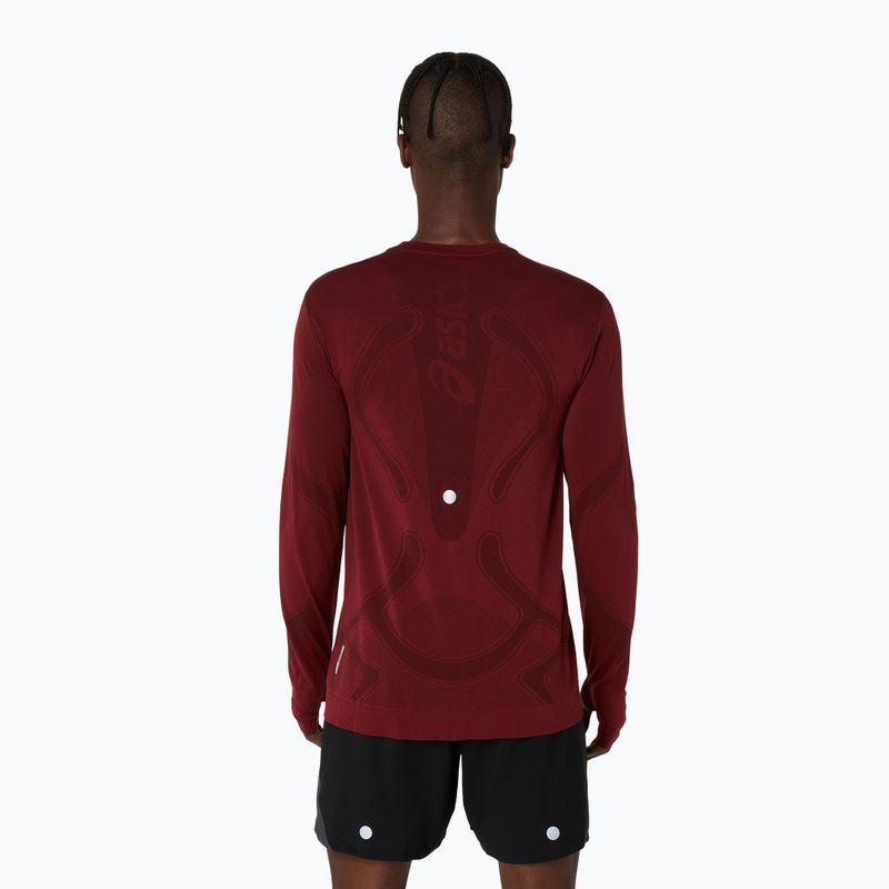 Férfi ASICS Road Seamless LS sötétvörös planet futó hosszú ujjú ruha 3