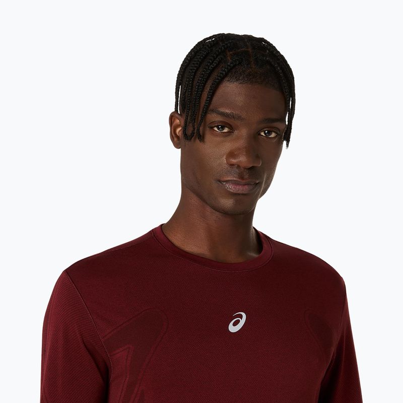 Férfi ASICS Road Seamless LS sötétvörös planet futó hosszú ujjú ruha 5