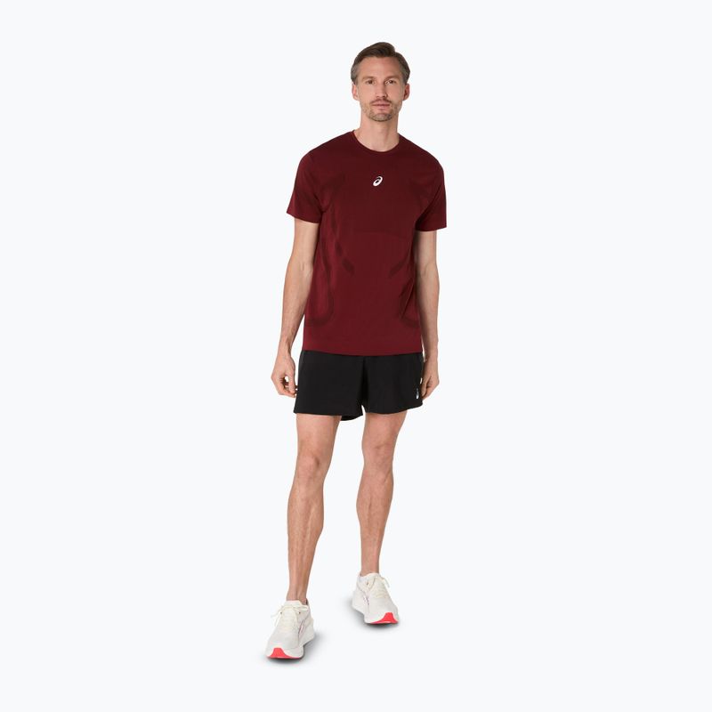 Férfi ASICS Road Seamless sötétvörös planet futópóló 2