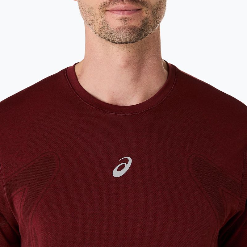 Férfi ASICS Road Seamless sötétvörös planet futópóló 5