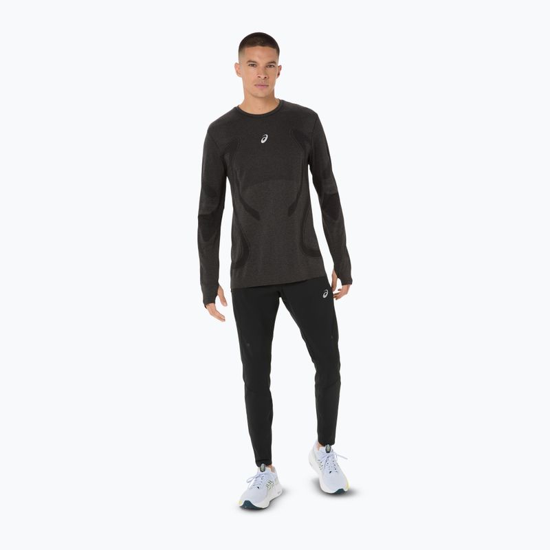 Férfi ASICS Road Seamless LS teljesítmény fekete hosszú ujjú futócipő 2