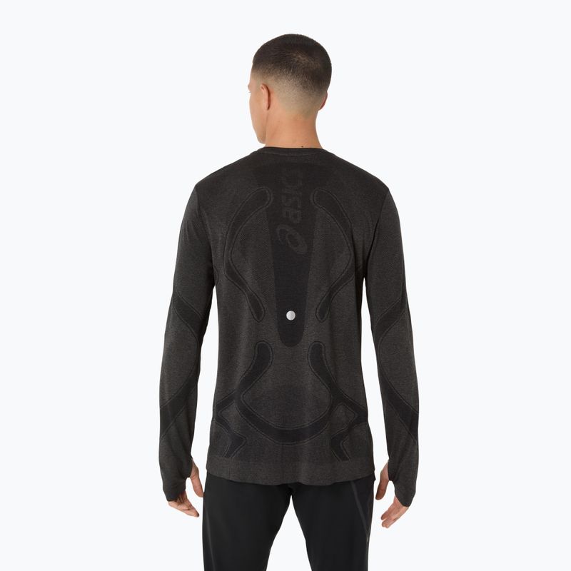 Férfi ASICS Road Seamless LS teljesítmény fekete hosszú ujjú futócipő 3