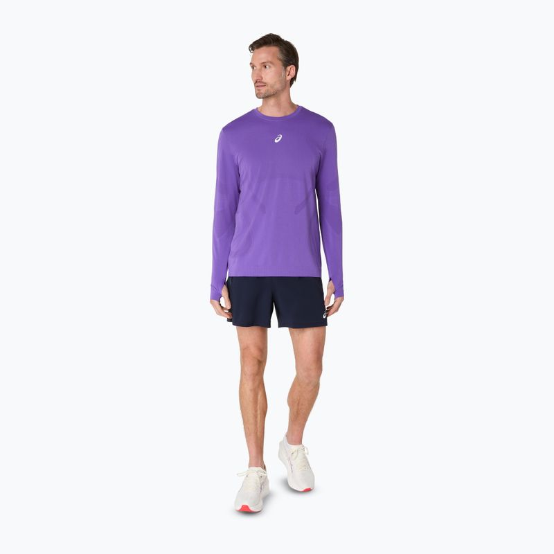 Férfi ASICS Road Seamless LS edo lila hosszú ujjú futócipő 2