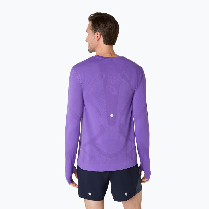 Férfi ASICS Road Seamless LS edo lila hosszú ujjú futócipő 3