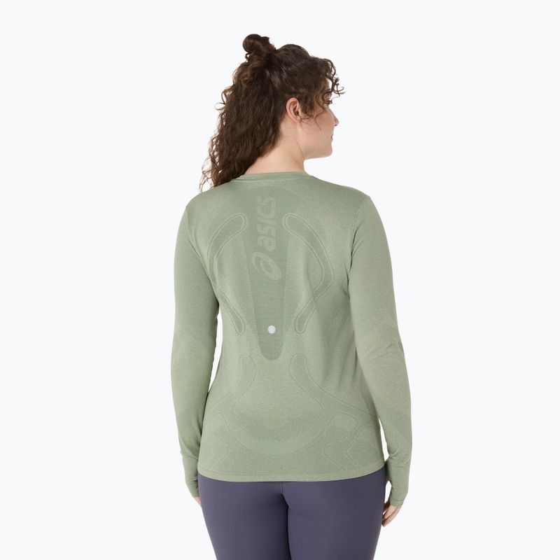 Női ASICS Road Seamless LS futó hosszú ujjú emlékmű kék/suttogó zöld 3