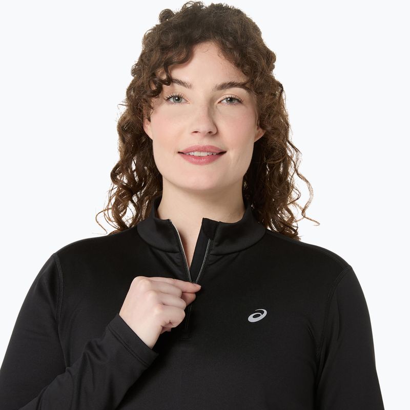 Női futó hosszú ujjú ASICS Core LS Half Zip téli teljesítmény fekete 5