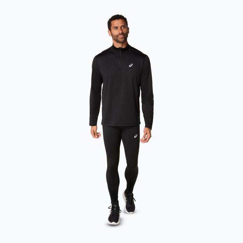 Férfi ASICS Core Half Zip téli teljesítményű futó pulóver fekete 2