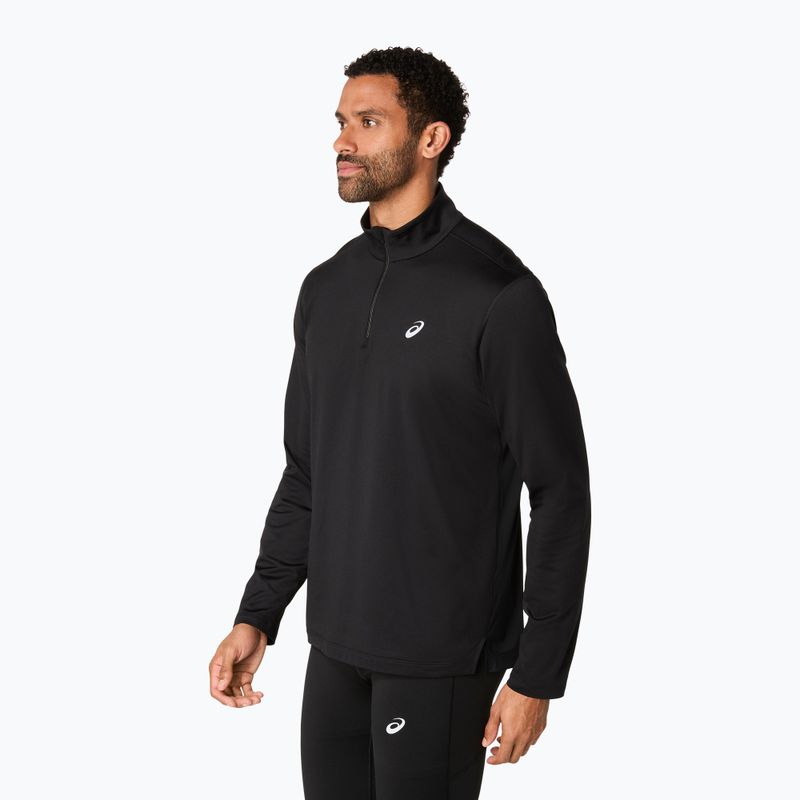 Férfi ASICS Core Half Zip téli teljesítményű futó pulóver fekete 4