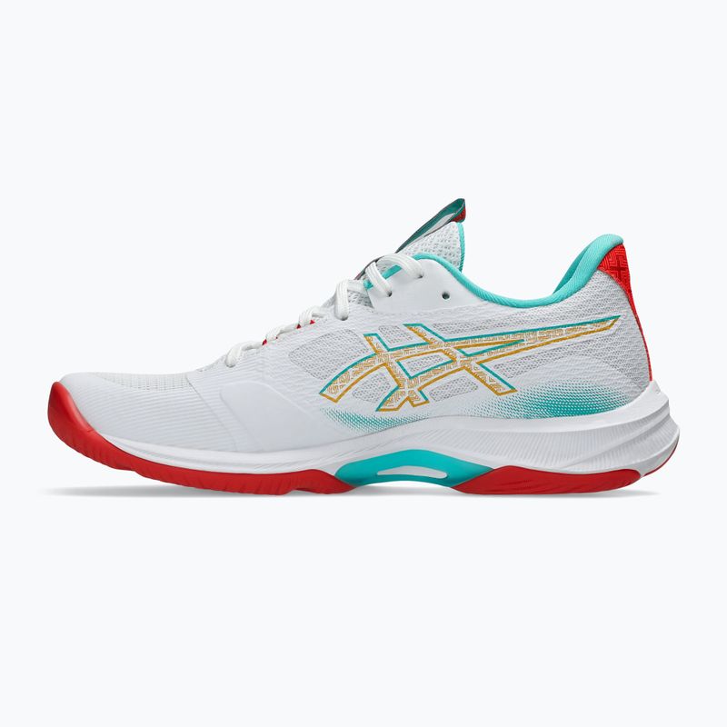 Női ASICS Netburner Ballistic FF 4 röplabdacipő fehér/tengerzöld 2