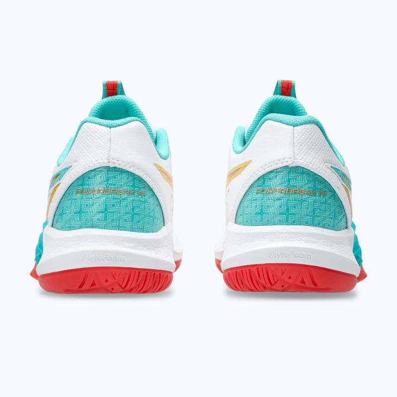 Női ASICS Powerbreak FF röplabdacipő fehér/tengerzöld 12