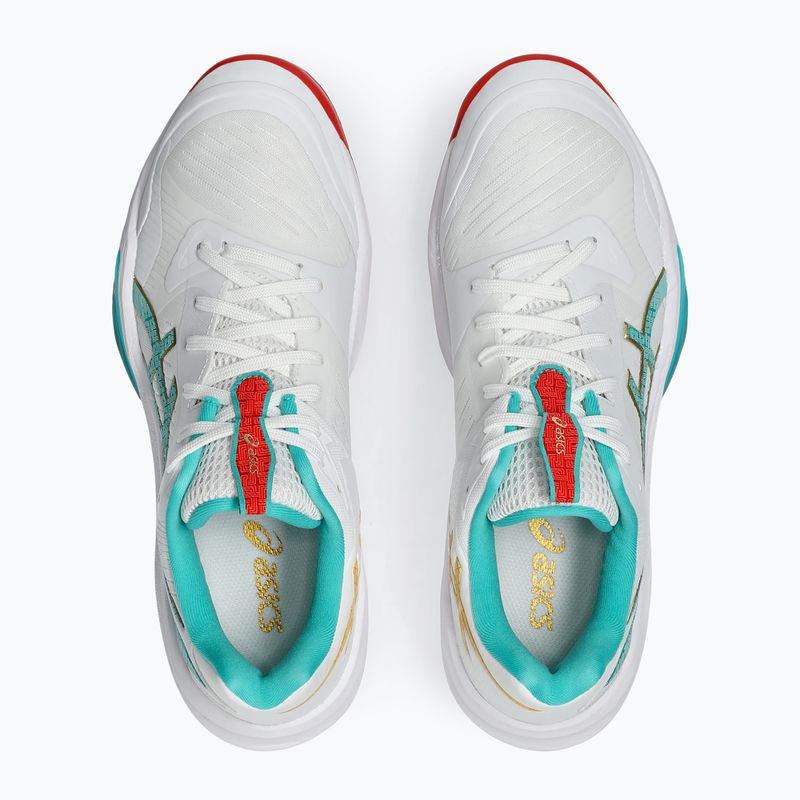 Női ASICS Sky Elite FF 3 röplabdacipő fehér/tengerzöld 14