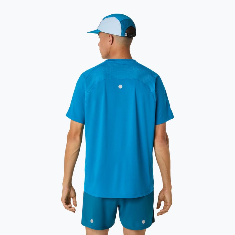 Férfi futópóló ASICS Road Fade SS Aegean Blue/Yamabuki 3