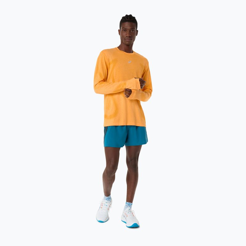 Férfi hosszú ujjú futópóló ASICS Road Seamless LS golden yellow 2