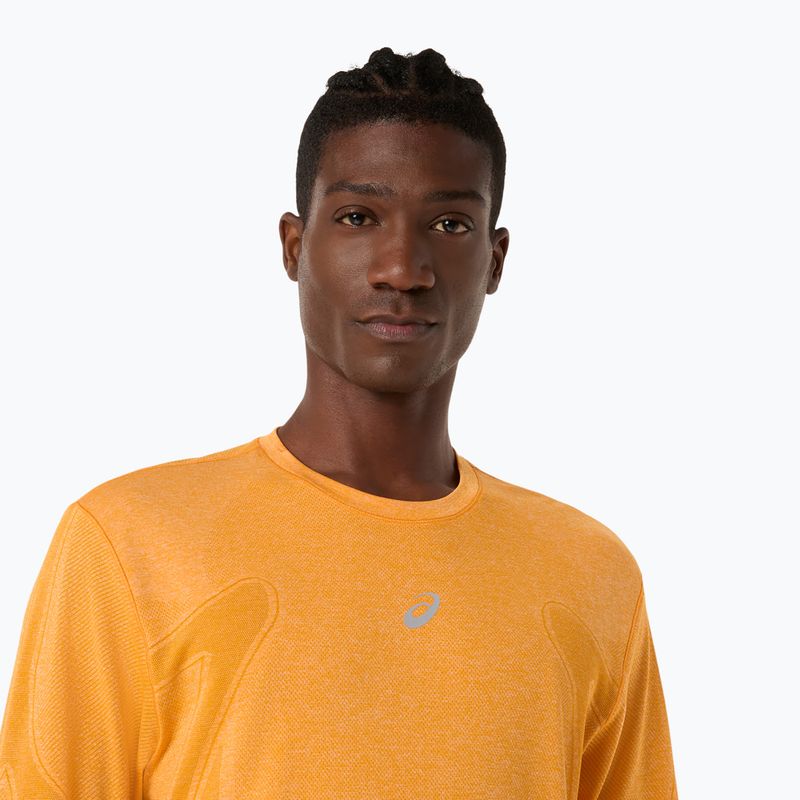 Férfi hosszú ujjú futópóló ASICS Road Seamless LS golden yellow 5
