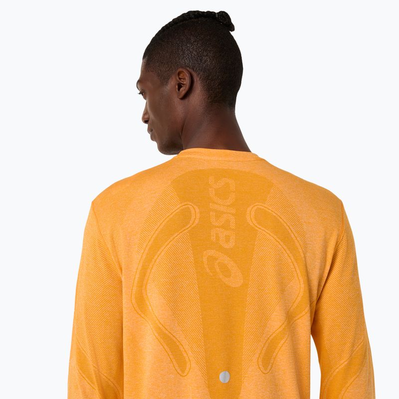 Férfi hosszú ujjú futópóló ASICS Road Seamless LS golden yellow 6