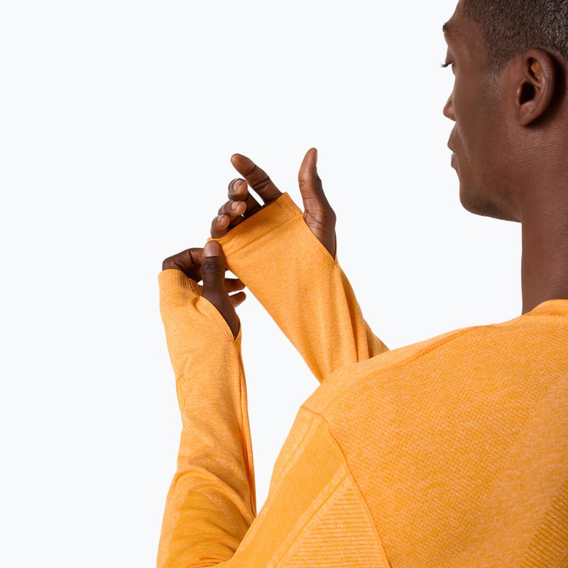 Férfi hosszú ujjú futópóló ASICS Road Seamless LS golden yellow 7
