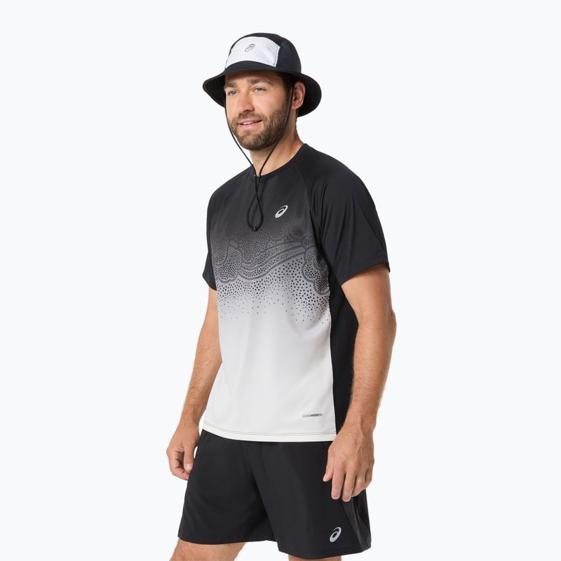 Férfi futópóló ASICS Road Fade SS performance black/cream 4