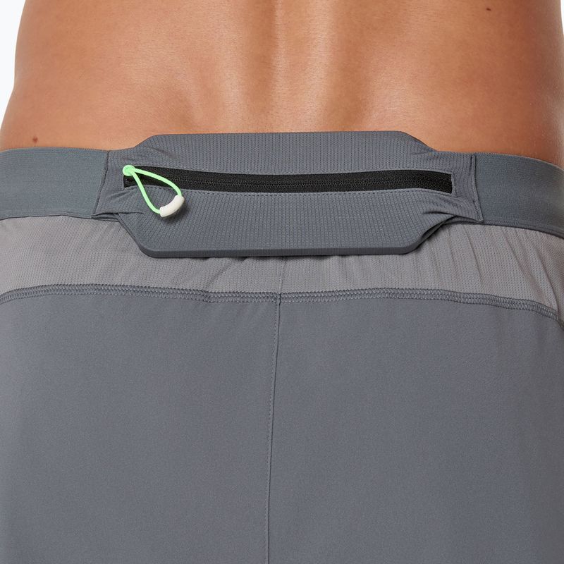 Férfi futóshort ASICS Road 5IN clay grey/steel grey/illuminate green 7