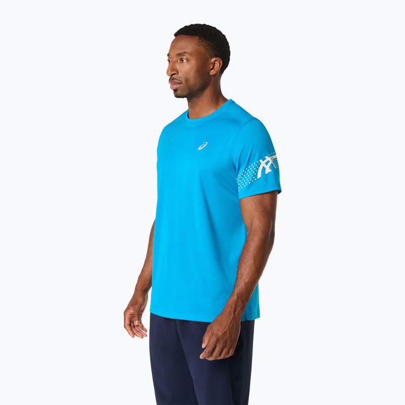 Férfi futópóló ASICS Icon SS Aegean Blue/Cream 4