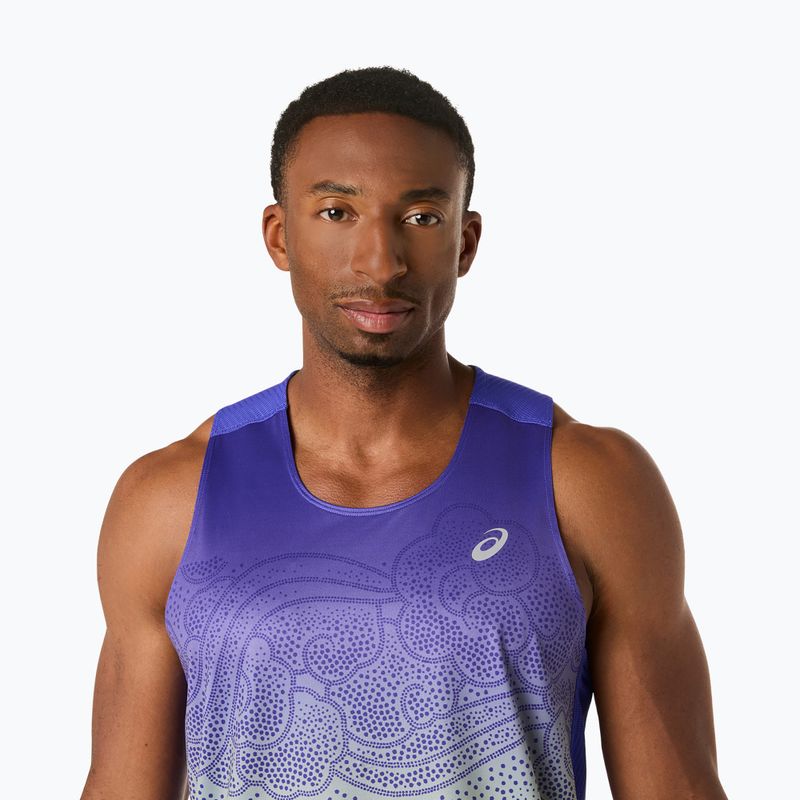 Férfi futótrikó ASICS Road Fade Singlet cobalt burst/illuminate green 5