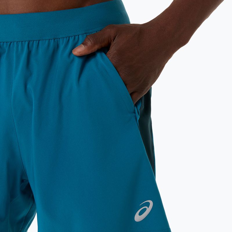 Férfi futó rövidnadrág ASICS Road 2N1 5IN tranquil teal/dark teal/yamabuki 6